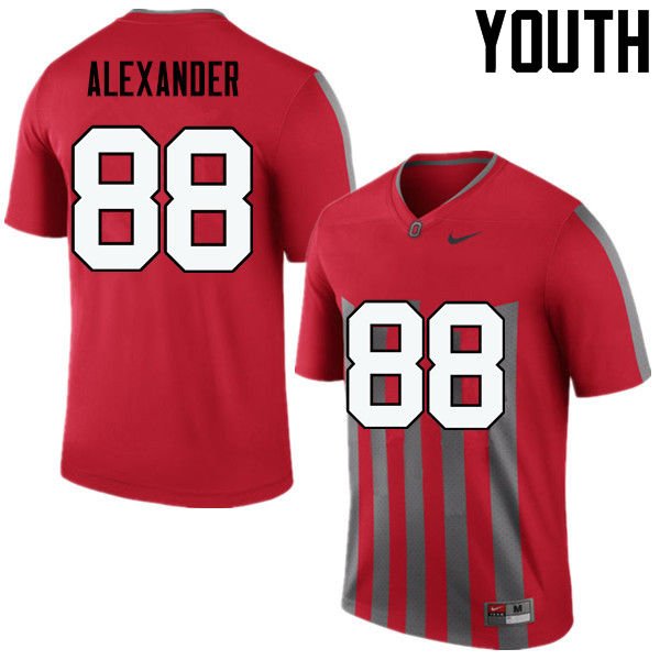 Ohio State Buckeyes AJ Alexander Youth #88 Throwback Game Stitched College Football Jersey